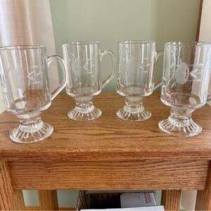 Irish Coffee Footed Glasses or Mugs - Never Used - Set of 4 - by Princess House
